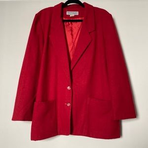 VINTAGE NORTON MCNAUGHTON Wool Blend Two Button Blazer - Red 12